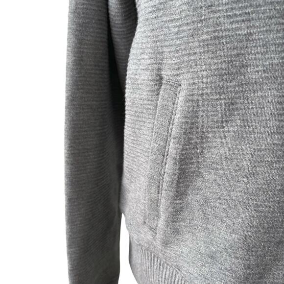 Gaiam Mercer Bomber Grey Zip Up Ribbed Sweatshirt Size S Workout Yoga - Picture 7 of 7